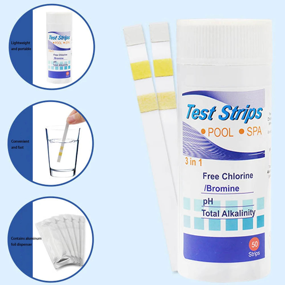 50/100PCS 3/5/6/7 in 1 Water Quality Test Paper Swimming Pool PH Test Strips Multipurpose Aquarium Test Strips for Fish Tank