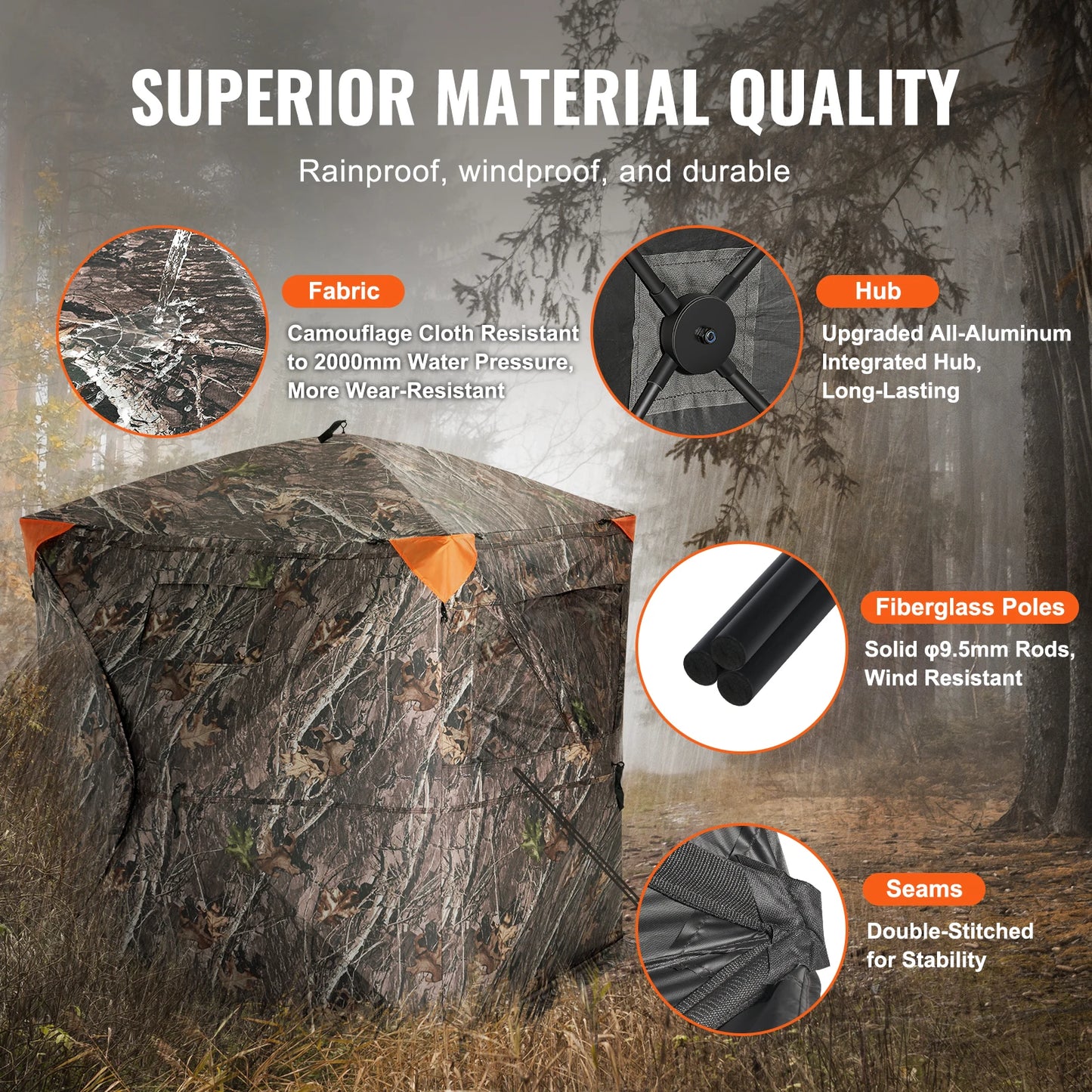 SucceBuy Hunting Blind See Through Ground Blind Pop Up Deer Carrying Bag