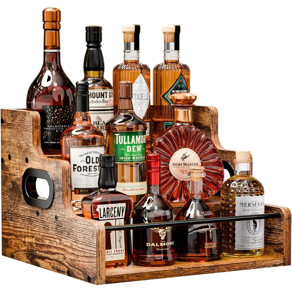 NBVCX Three Tier Countertop Liquor Display Shelf And Syrup Organizer