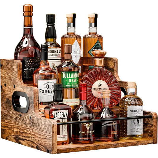 NBVCX Three Tier Countertop Liquor Display Shelf And Syrup Organizer