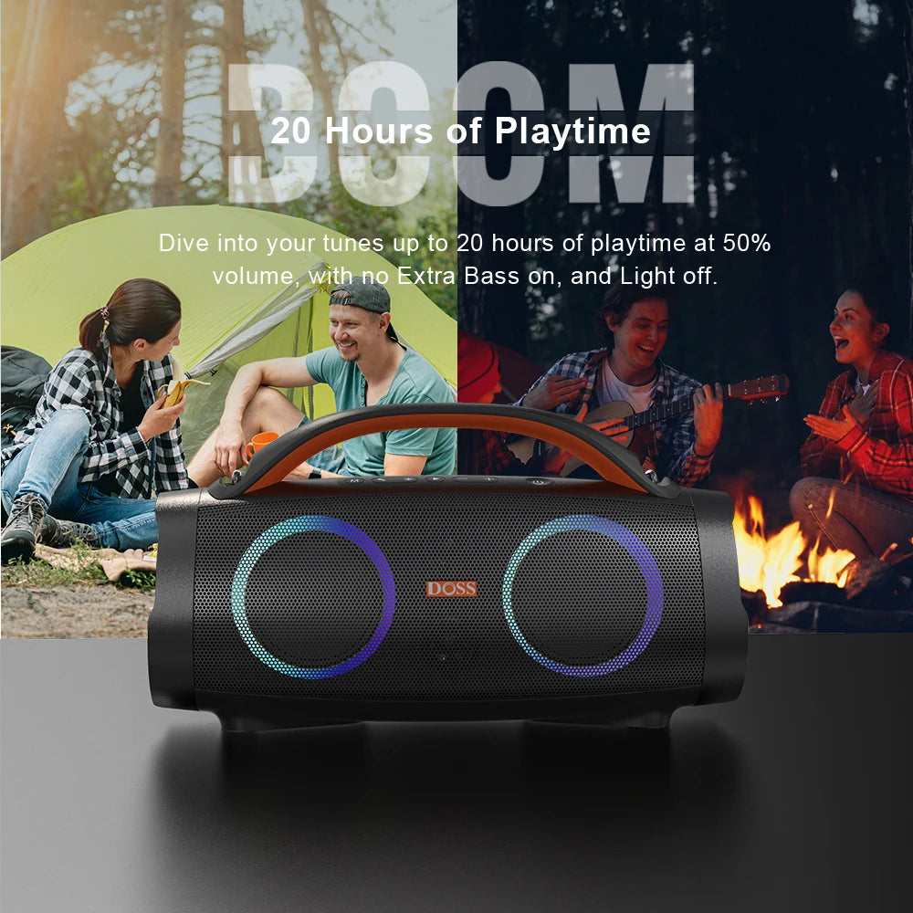 DOSS 100W Portable Speaker Bluetooth 5.3 Powerful Stereo Sound