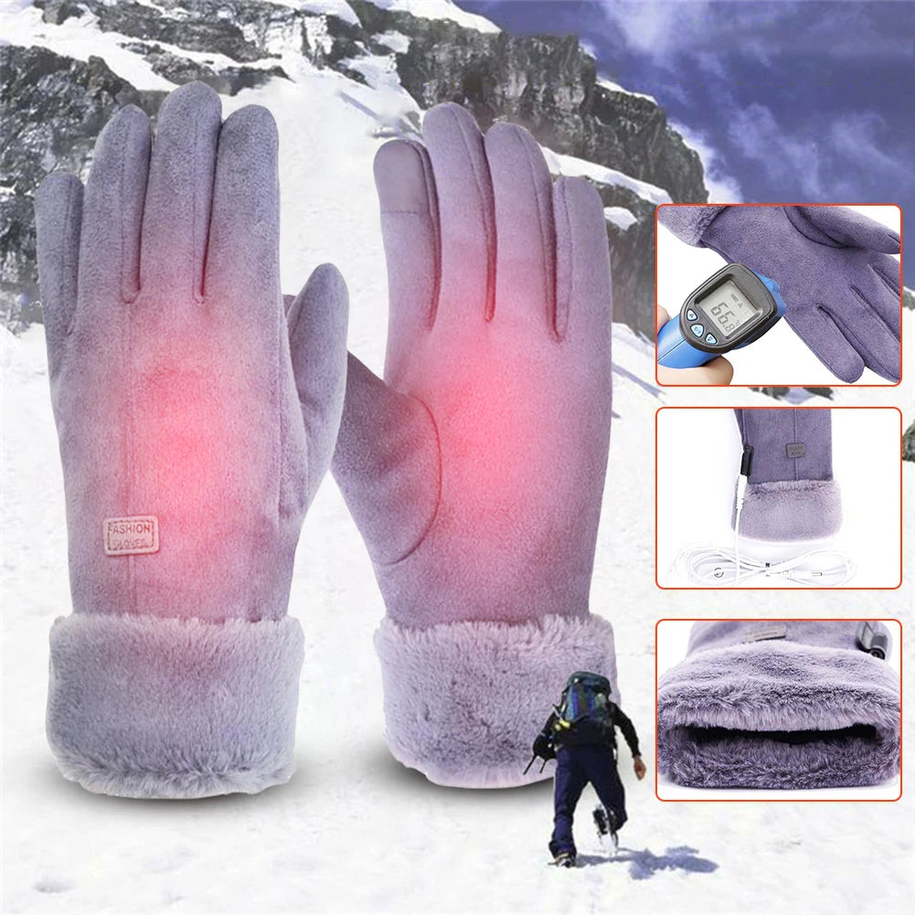 APWIKOGERCN Electric Warm Gloves Three Gear Thermal Cycling Touch Screen