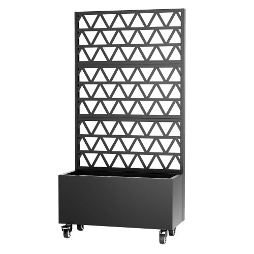 Metal Planter Box with Trellis Raised Garden Bed - 72.05"x35.83"x16.14", Trellis Privacy Screen for Climbing Plants, Vegetables