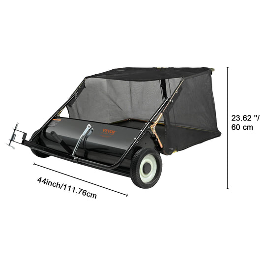 SucceBuy Heavy Duty Tow Behind Lawn Sweeper Leaves And Grass