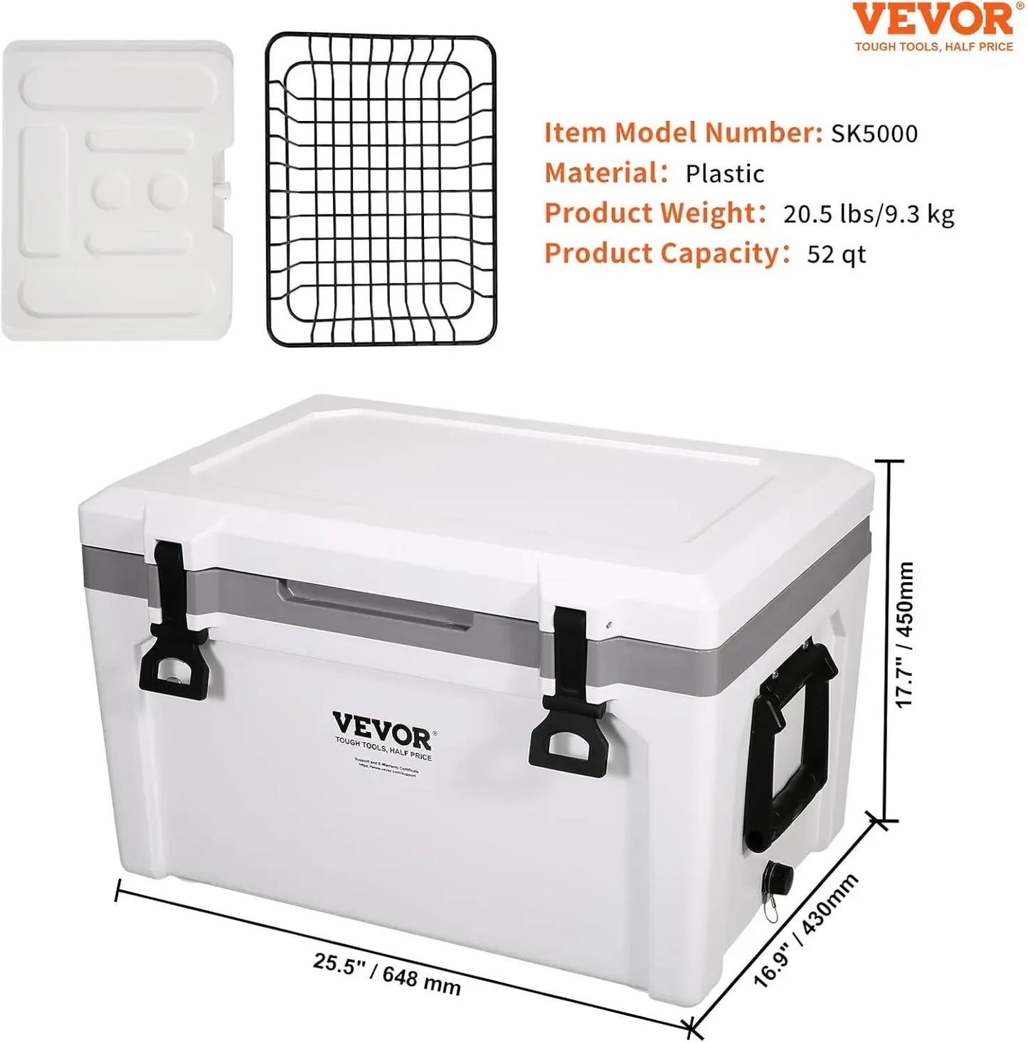 Ultra-Light Hard Cooler, Ice Retention Cooler with Heavy Duty Handle, Chest Lunch Box for Camping, Travel, Outdoor