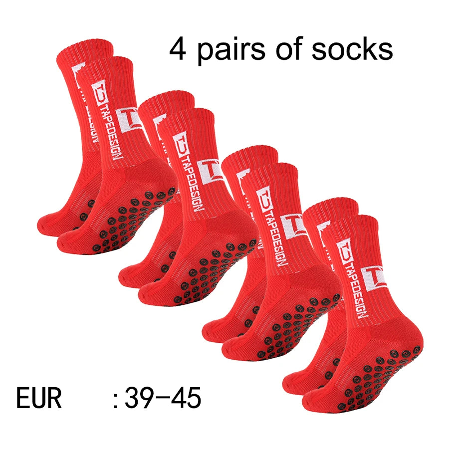 4 pairs of new TC mid tube glued football socks for sports training and competition, non slip and breathable socks 2030