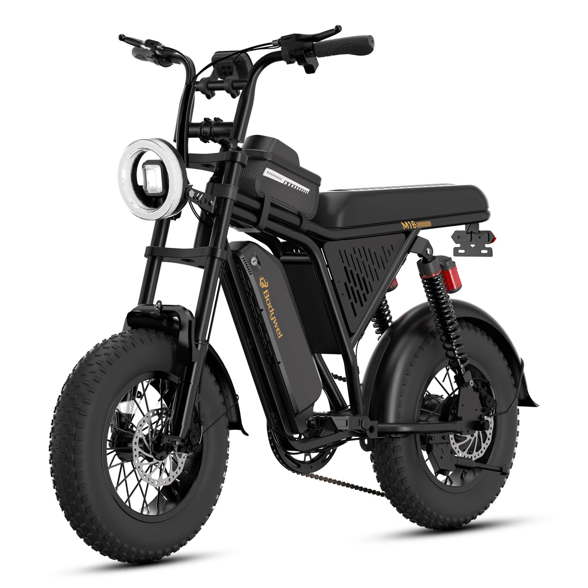 Bodywel M16PRO Off Road E Bike Adult Electric Bicycle 1500w 48V 15.6ah Mountain Electric Bike 16 Inch Fat Tire Outdoor Entertainmen