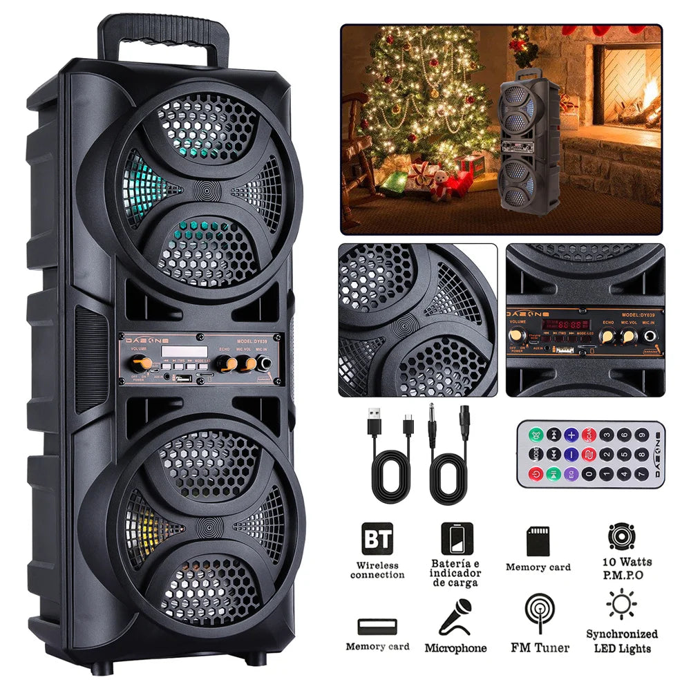 CURUK Portable Bluetooth Speaker With Deep Bass And Karaoke