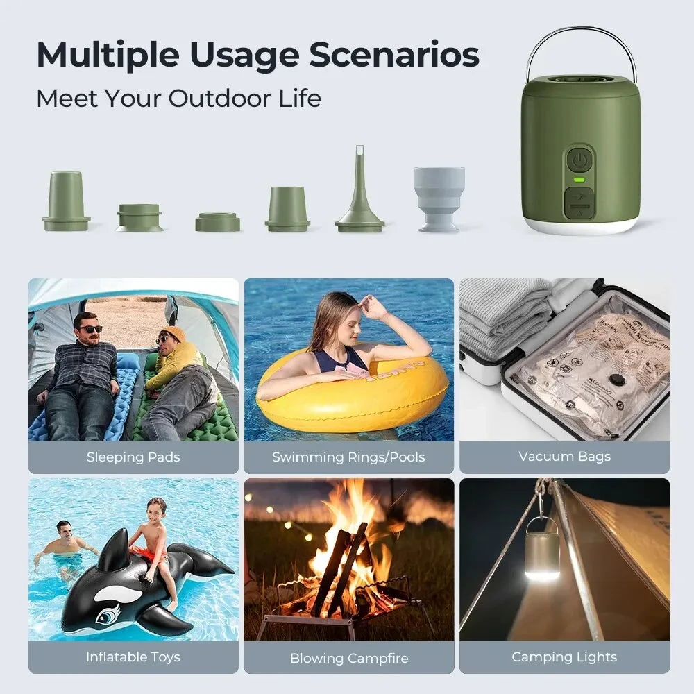 Tiny Air Pump With Camping Lantern Magnetic Design For Mattress