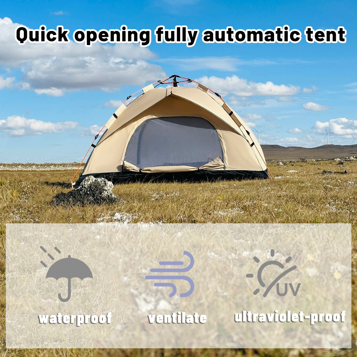 Pakicetus Instant Pop Up Camping Tent With Easy Setup Portable Shelter