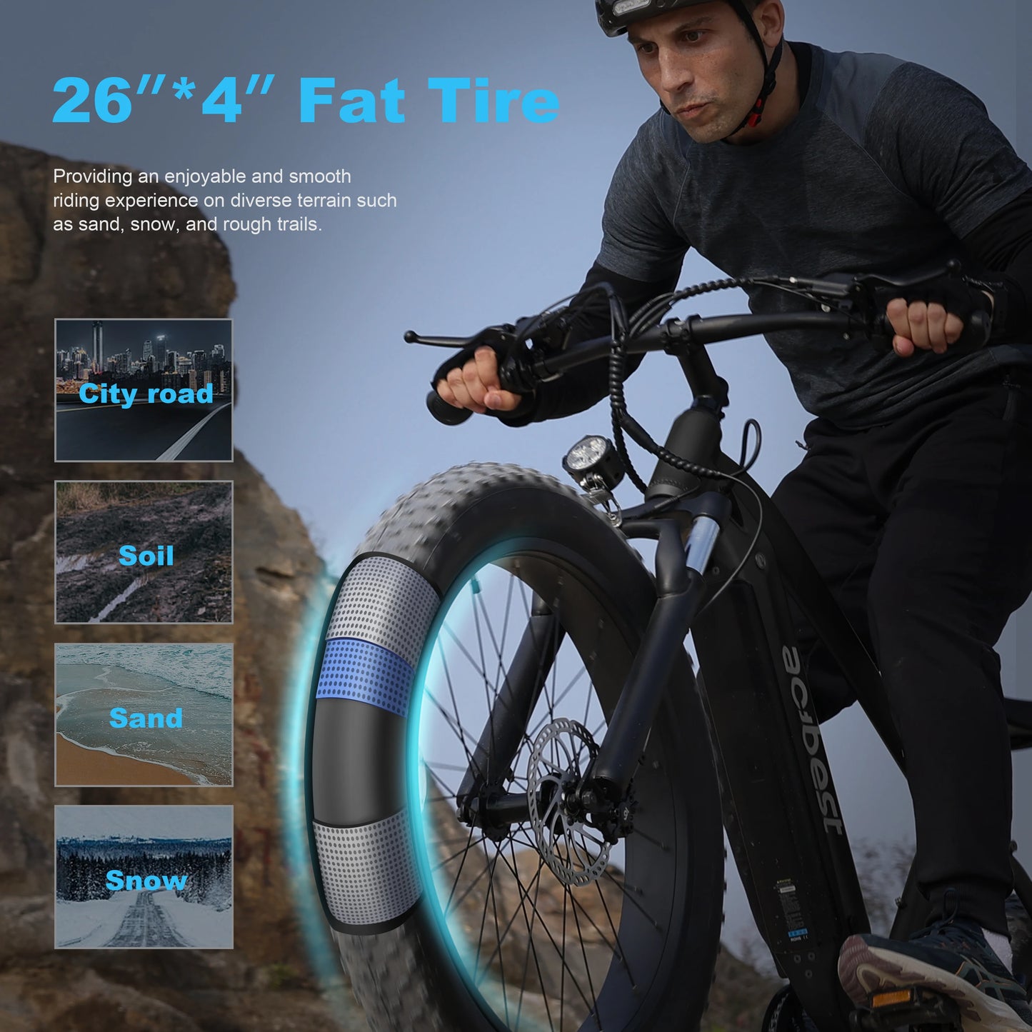 ActBest Ranger Electric Fat Tire Mountain Bike 1300W