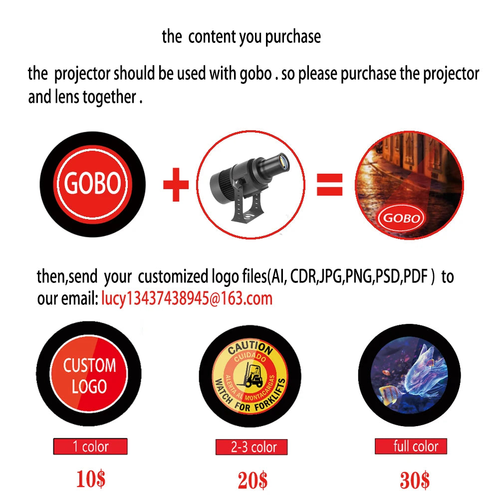 Meisonda Custom HD Gobo LED Logo Projector IP67 Waterproof