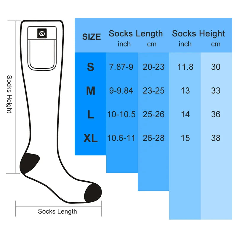 Electric Heated Socks Winter Thermal Socks Battery Heated 3 Levels Temperature Control For Men And Women