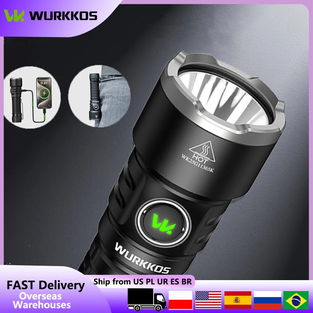 Wurkkos TS28 Upgrate Mini Flashlight Rechargeable & Charging output with Ultra Long Range Lighting for Local Delivery