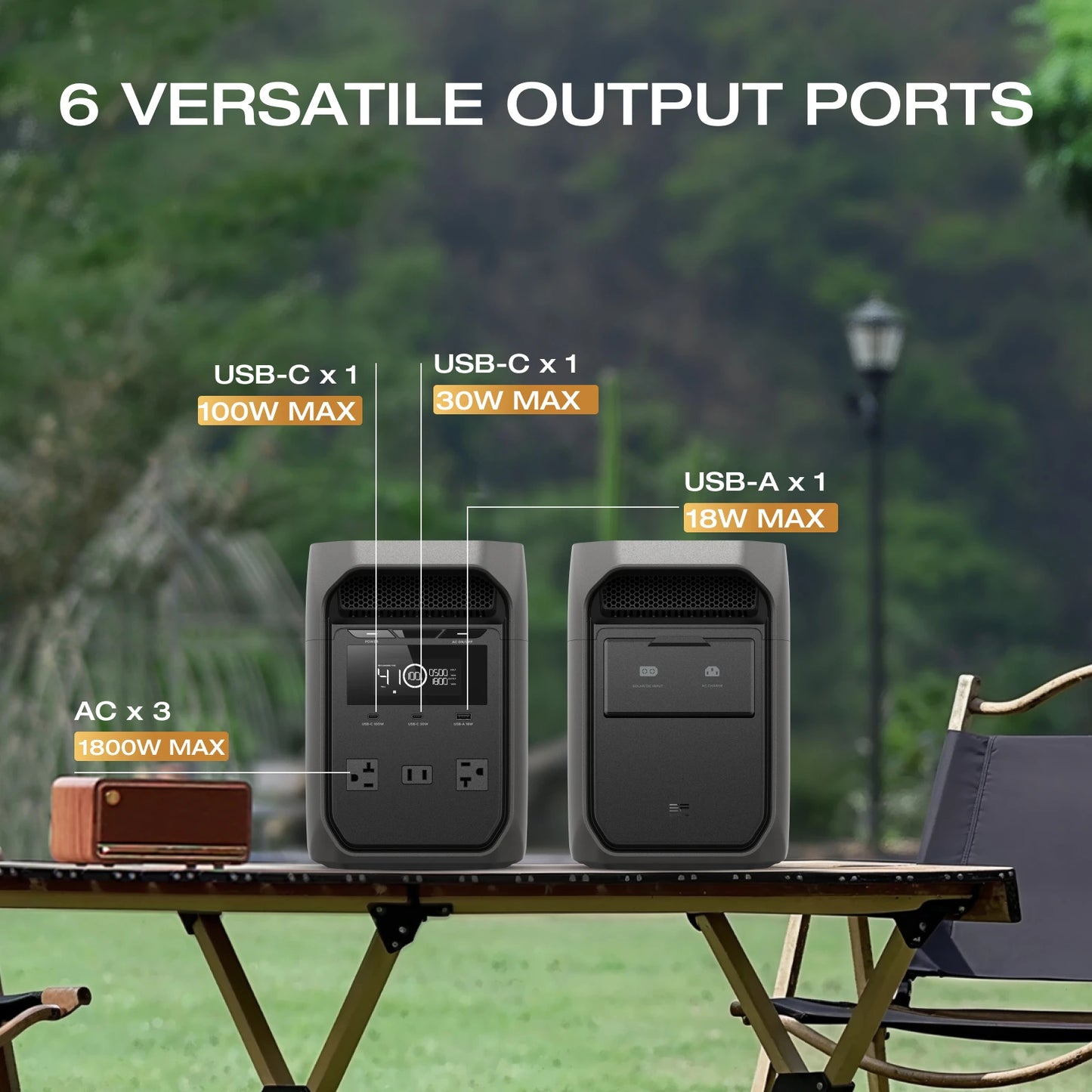 ECOFLOW Solar Generator DELTA 3 Classical Dark 1000, 1024Wh LiFePO4 Battery Portable Power Station, 1800W AC/100W USB-