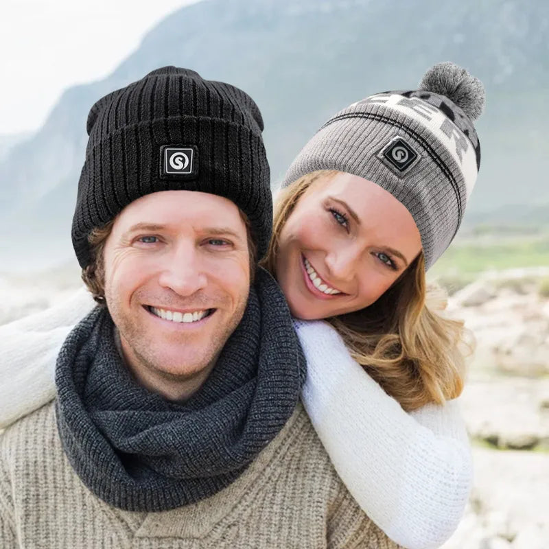 Savior Heated Hat Battery Heated Beanie Electric Rechargeable Warm Winter Heated Fleece Cap