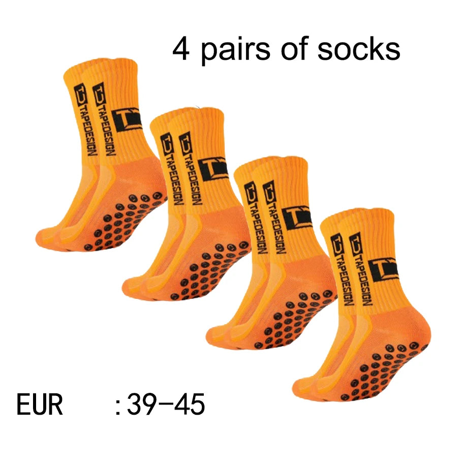 4 pairs of new TC mid tube glued football socks for sports training and competition, non slip and breathable socks 2030