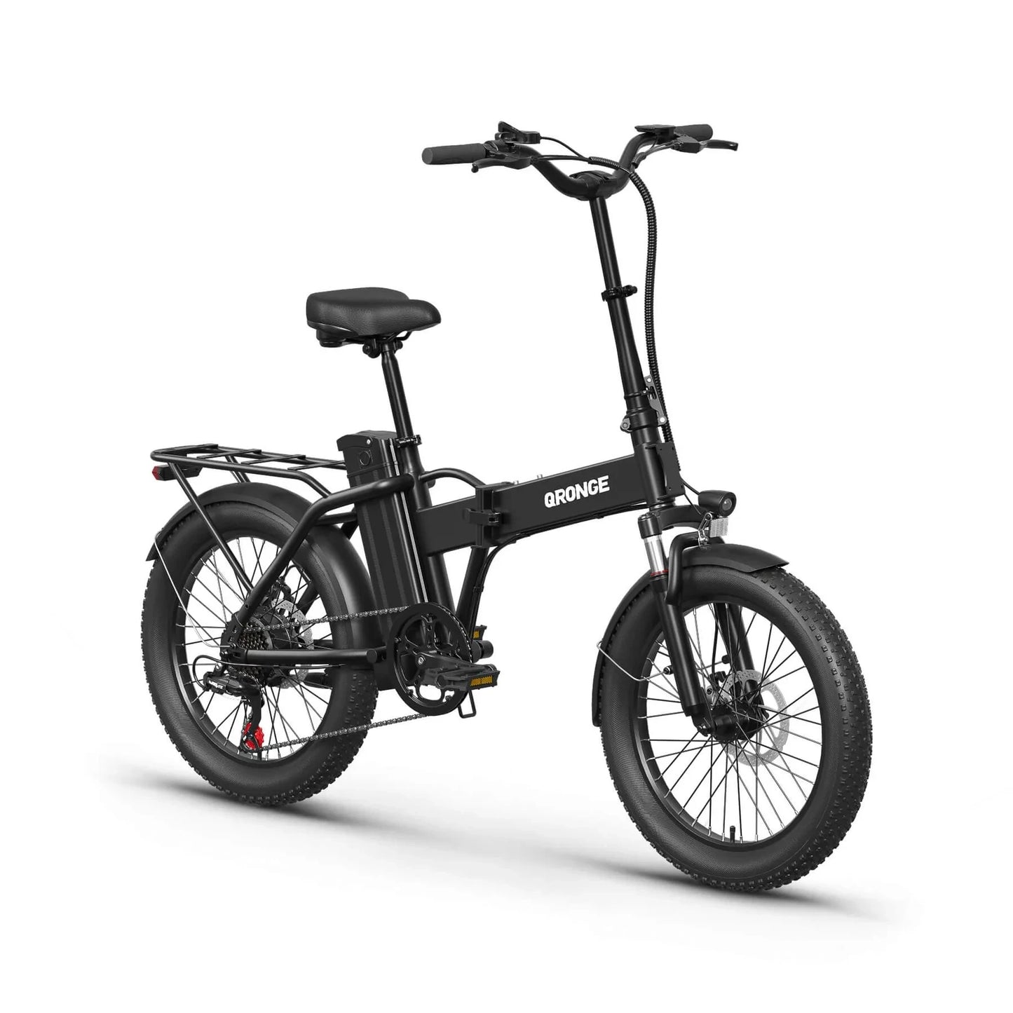QRONGE Waterfall Folding Electric Bicycle 1000W Peak 48V 13.5AH 20" Fat Tire Electric Bike 70 Max Miles E-bike Commute 28MPH max