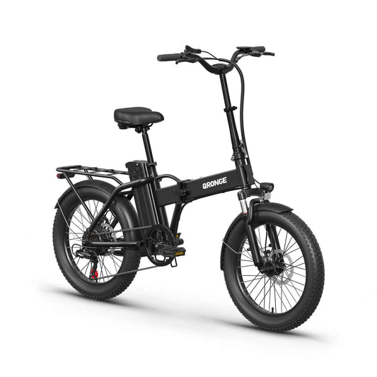 QRONGE Waterfall Folding Electric Bicycle 1000W Peak 48V 13.5AH 20" Fat Tire Electric Bike 70 Max Miles E-bike Commute 28MPH max