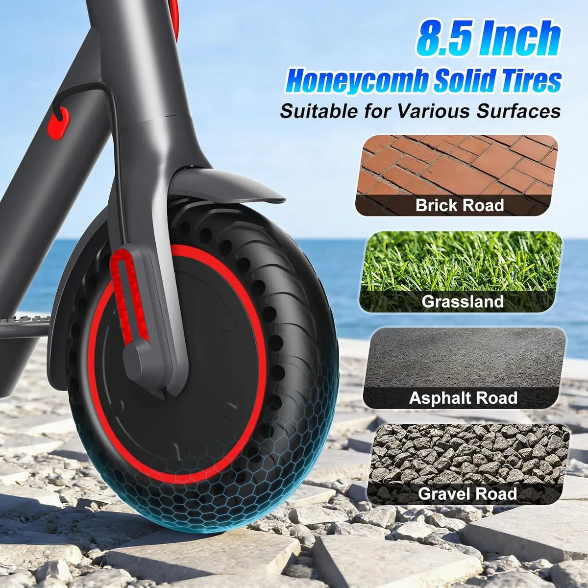 OBX Electric Scooter for Adults with App, Foldable 350W Motor