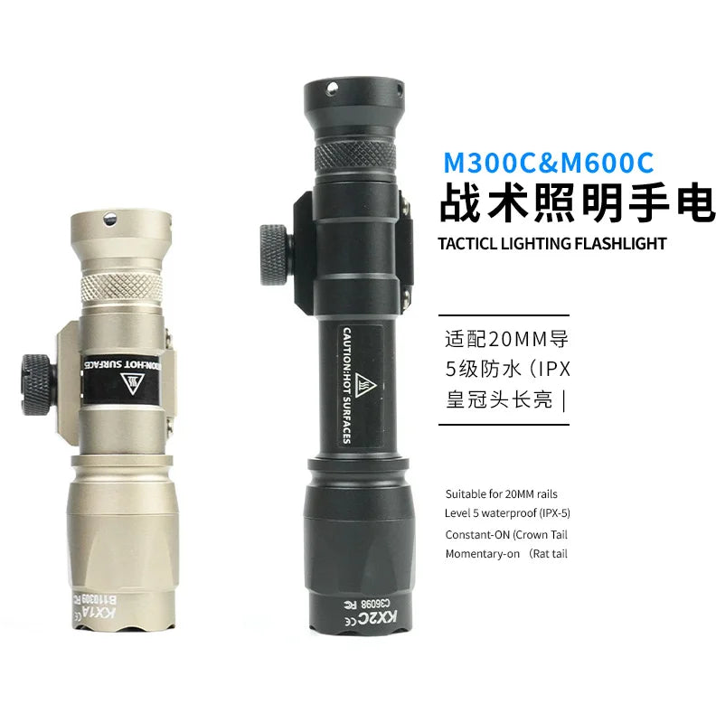 Tactical M600C M600B Flashlight M300B Light LED Rifle Scout Lights for HK416 AR15 Outdoor Torch Hunting Light 20mm Rail
