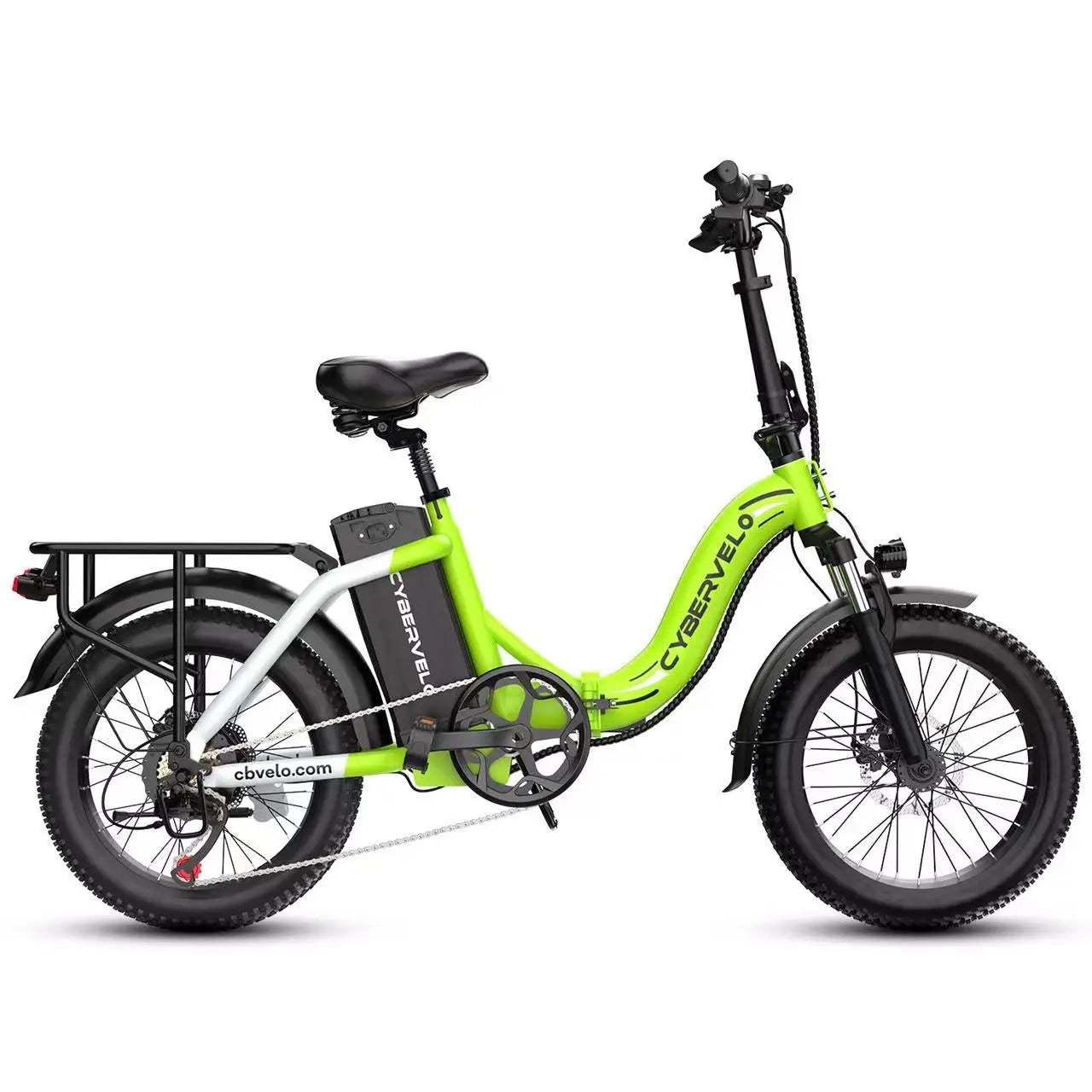 1000W Peak 20" Fat Tire Foldable Electric Bike, 48V 20Ah Removable Battery, All Terrain Adult Commuter Ebike Cybervelo Mars700