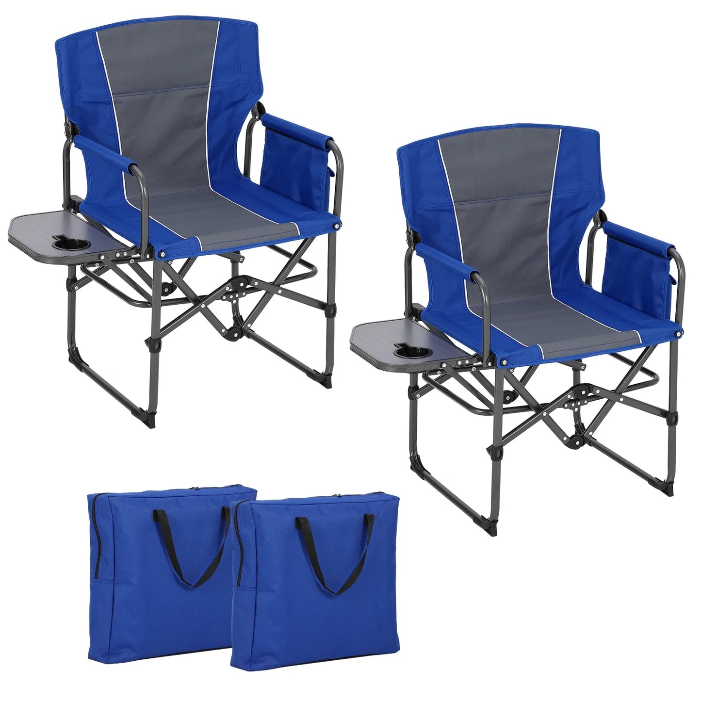 Hismiss Heavy Duty Folding Directors Chair With Cup Holder