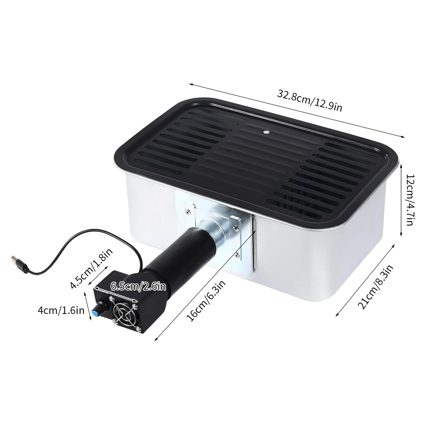 Portable Camping Grill With USB Fan Control And Ash Tray