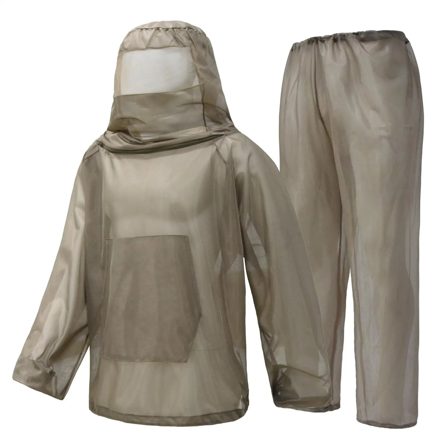 Full Body Mosquito Suit Mesh Bug Jacket and Pants Set with Hood Ultra-Fine Insect Netting Protective Clothing for Outdoor Fishing Camping Hiking Hunting Beekeeping Breathable Lightweight Gear