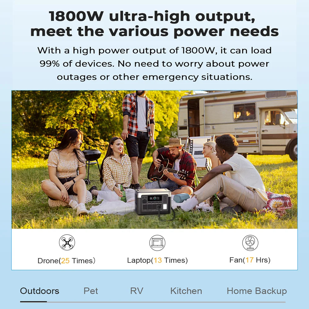 Ouikitel P1000 Plus Portable Power Station With Lifepo4 Battery