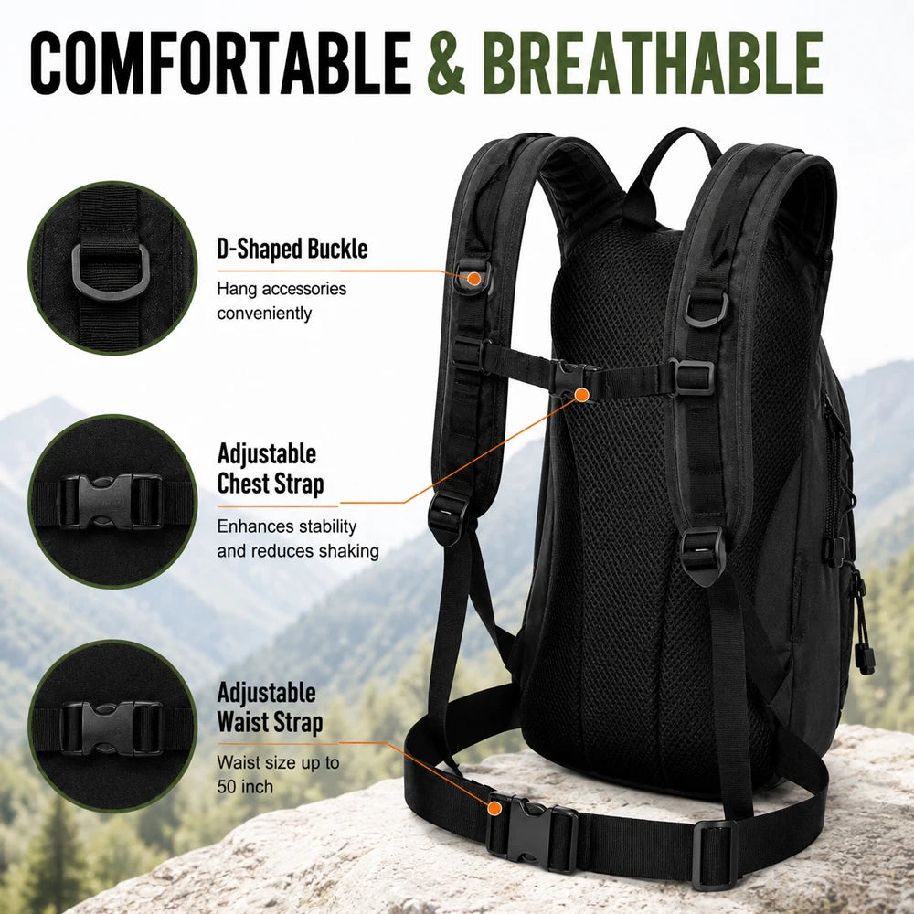 Hydration Backpack with Water Bladder for Hiking Camping and Cycling