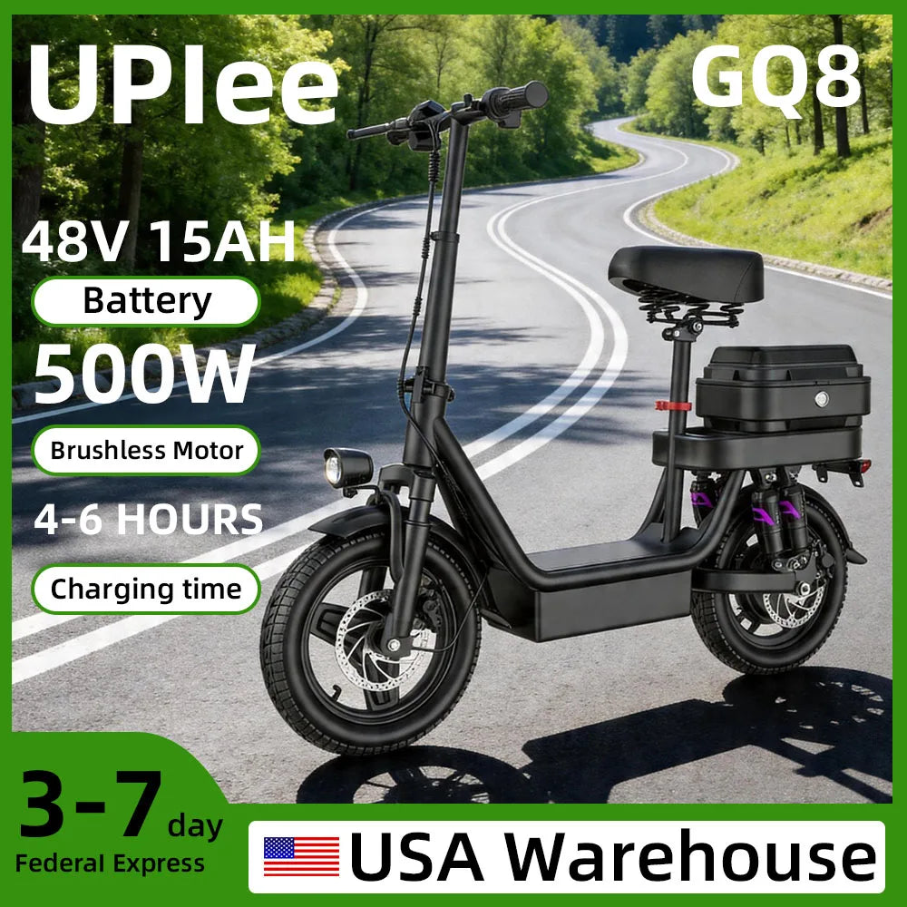 UPlee GQ8 Folding Electric Bike With Fat Tires And Trunk