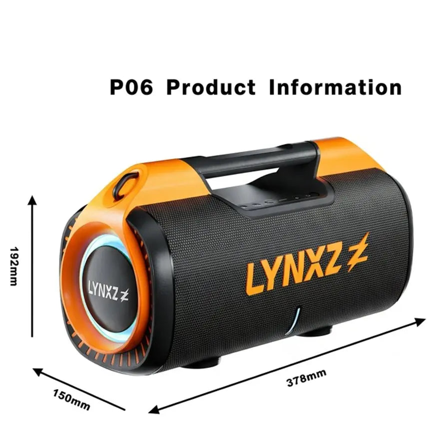 LYNXZ 100W Portable Bluetooth Speaker With Waterproof Build And Strong Bass