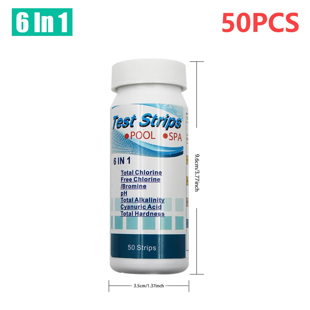 50/100PCS 3/5/6/7 in 1 Water Quality Test Paper Swimming Pool PH Test Strips Multipurpose Aquarium Test Strips for Fish Tank
