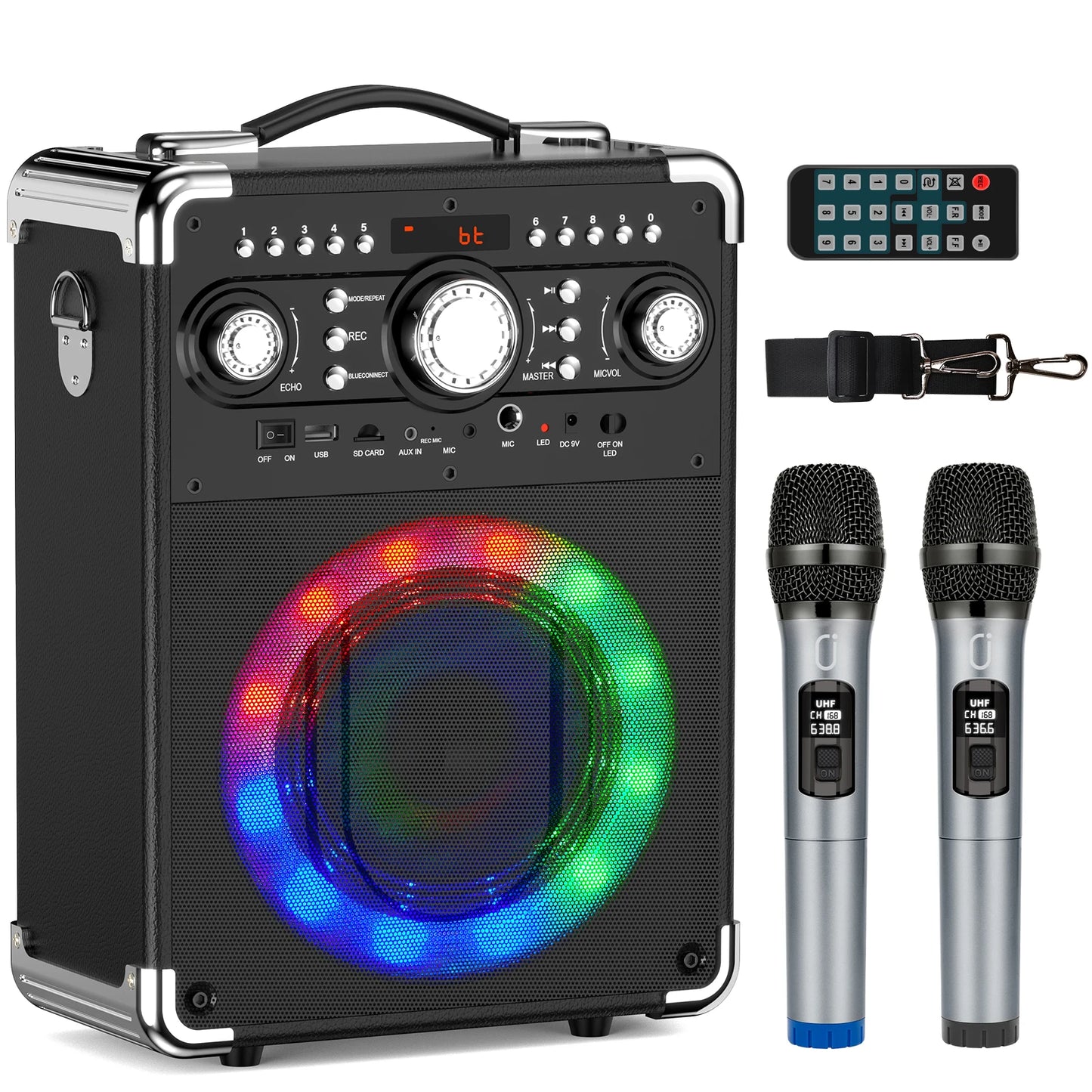 FanFun S8-T Karaoke Bluetooth Speaker With 3 Microphones
