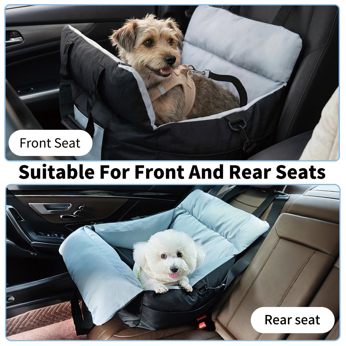 Borwart Portable Dog Car Booster Seat With Washable Cover