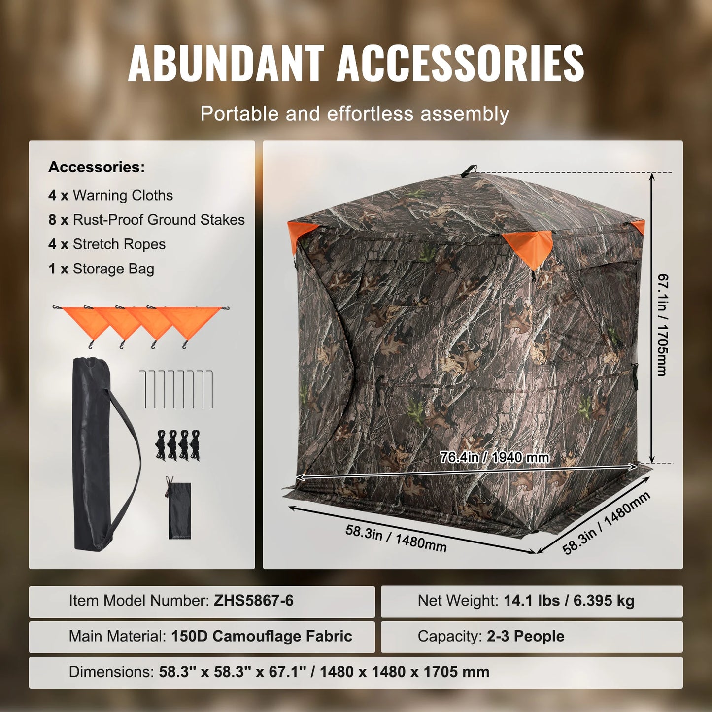 SucceBuy Hunting Blind See Through Ground Blind Pop Up Deer Carrying Bag