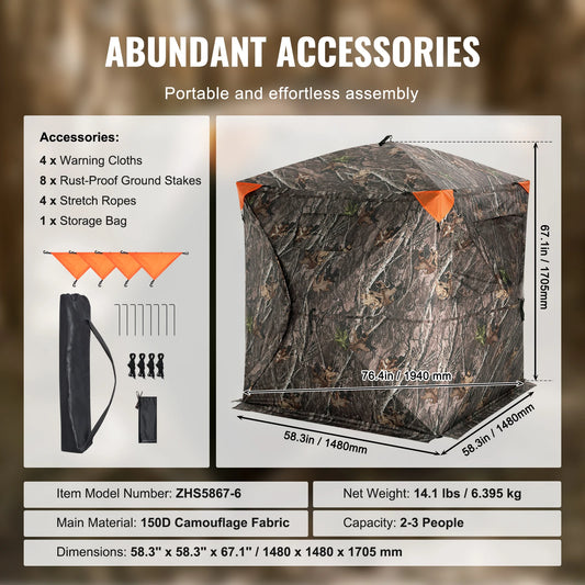SucceBuy Hunting Blind See Through Ground Blind Pop Up Deer Carrying Bag