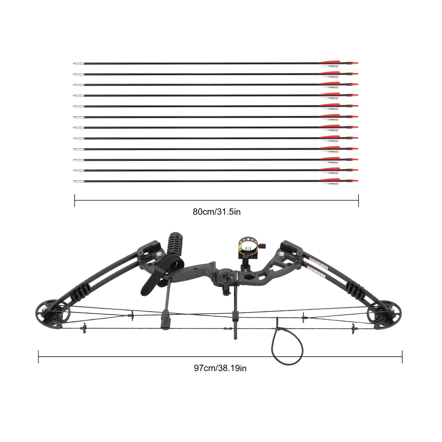 Right Handed Compound Bow Kit Adults and Teens Compound Bow Archery Hunting Equipment with 12 Arrows 30-55lbs Adjustable