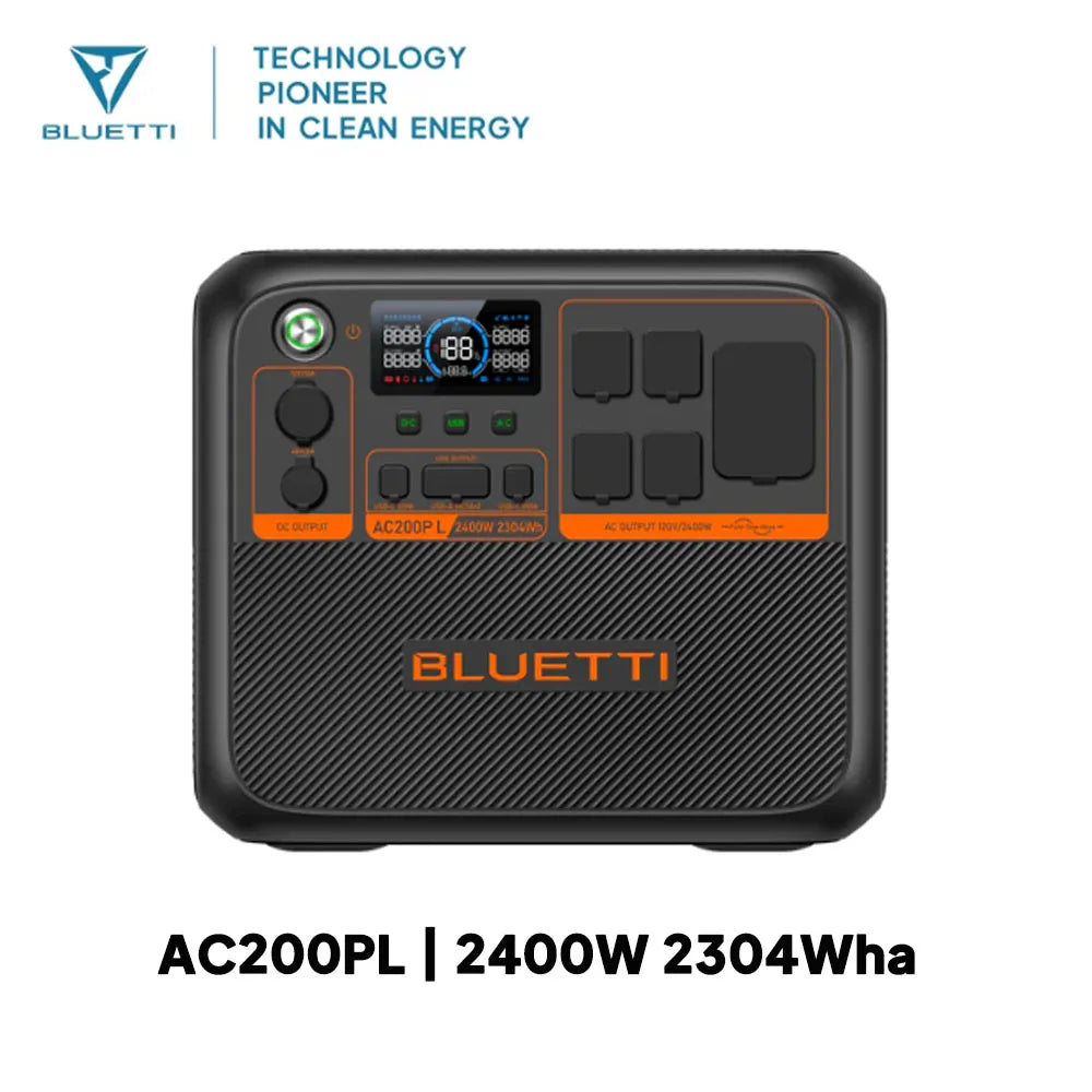 BLUETTI AC200PL Portable Power Station | 2400W 2304Wh Compact Lightweight Emergency Generator with Multiple Ports for Outdoor