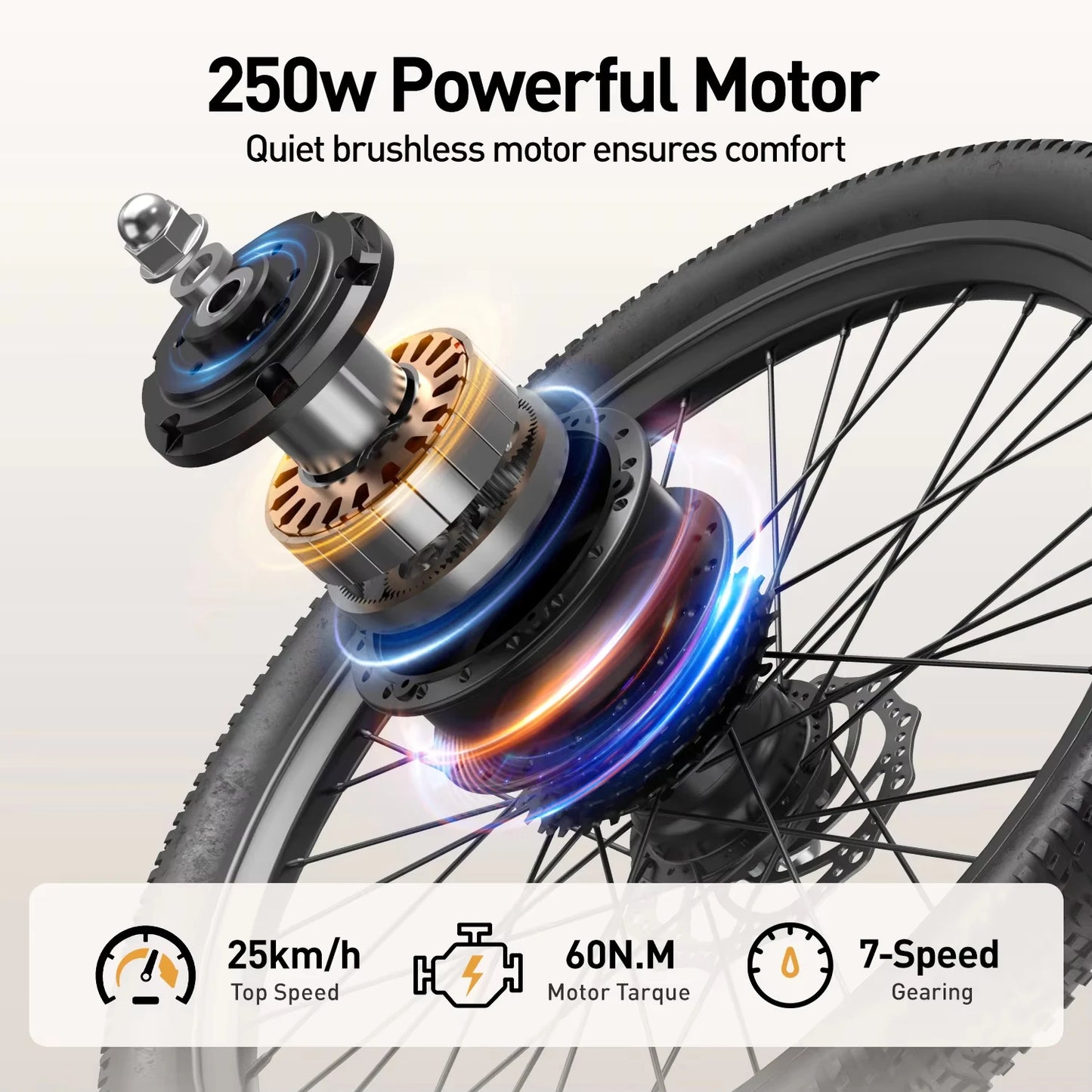 Aairsk SU7 E-bike 250W Motor 36V13AH City Commute Electric Bike 24 inch Tire NFC Key Men and women cycling Electric Bicycle