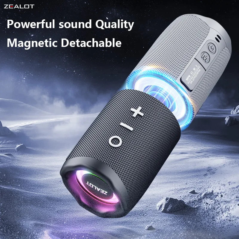Zealot M5 Portable Magnetic Bluetooth Speaker With Stereo Audio