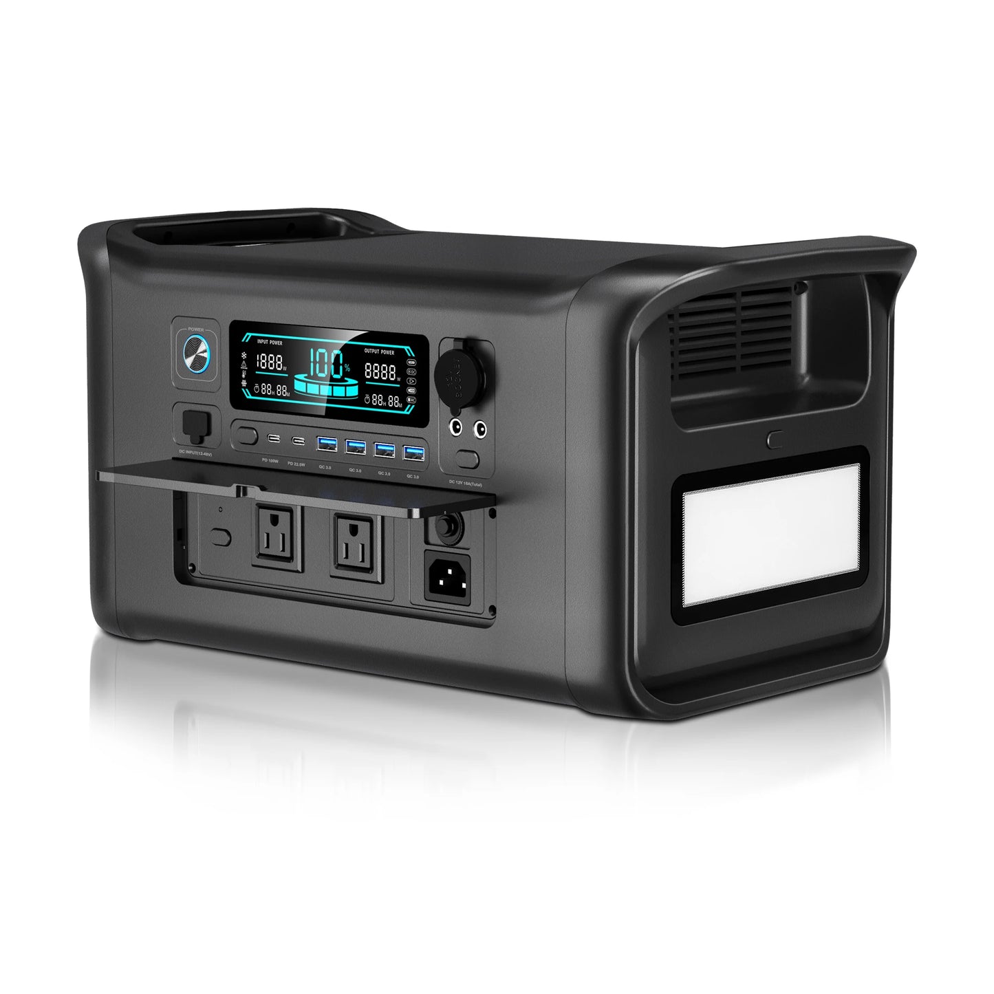 CTOLITY 200W 500W Portable Power Station 1800W Power Generator LED Light Emergency Solar Power Bank for Outdoor Camping Travel