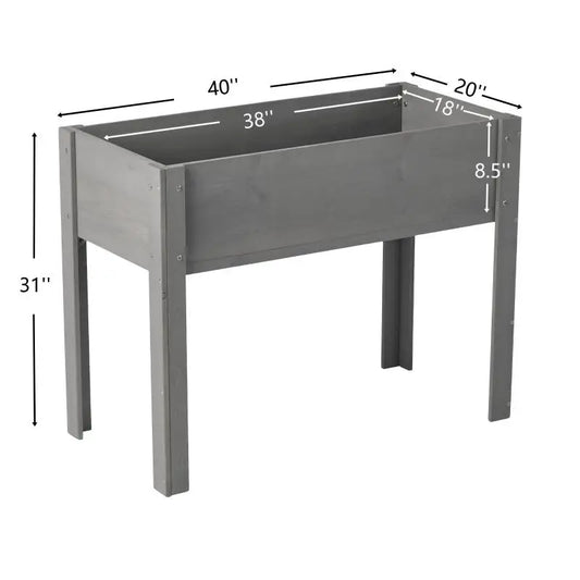 Elevated garden bed with legs, elevated wooden planting box for outdoor plants