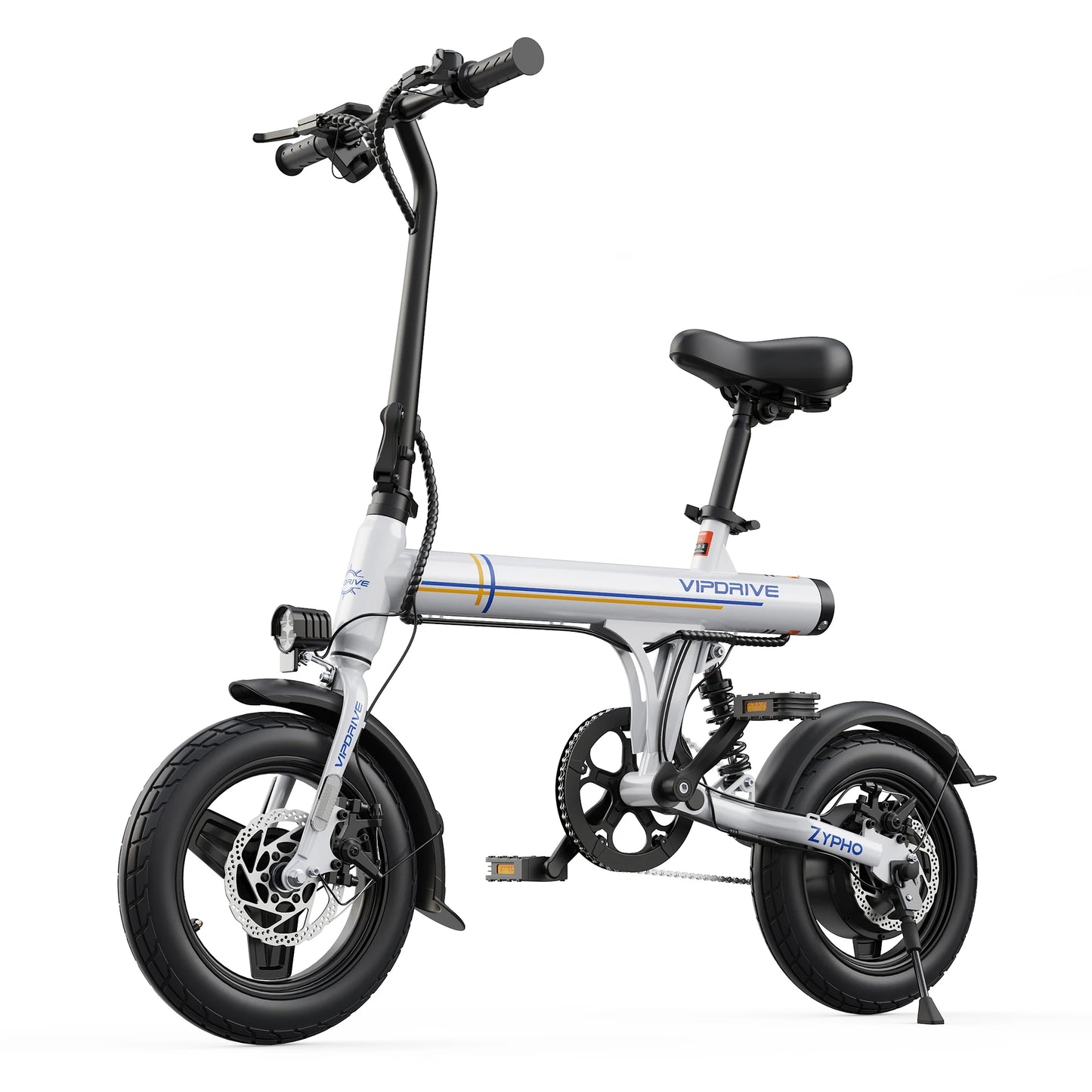 VIPDRIVE Zypho Adult Electric Bike, 500W peak motor, 36V 7.8Ah battery, 14"Tire Commuter E-Bike,20MPH,UL2849, 1-Year Warranty