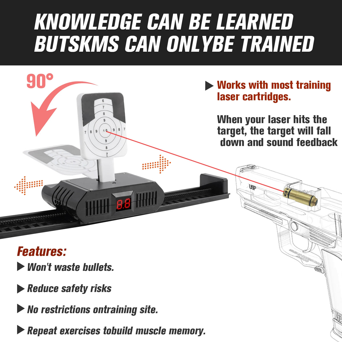 9mm Dry Fire Laser Trainer with Rechargeable Smart Laser Target System, Instant Dynamic Feedback, Safe and Efficient Training.