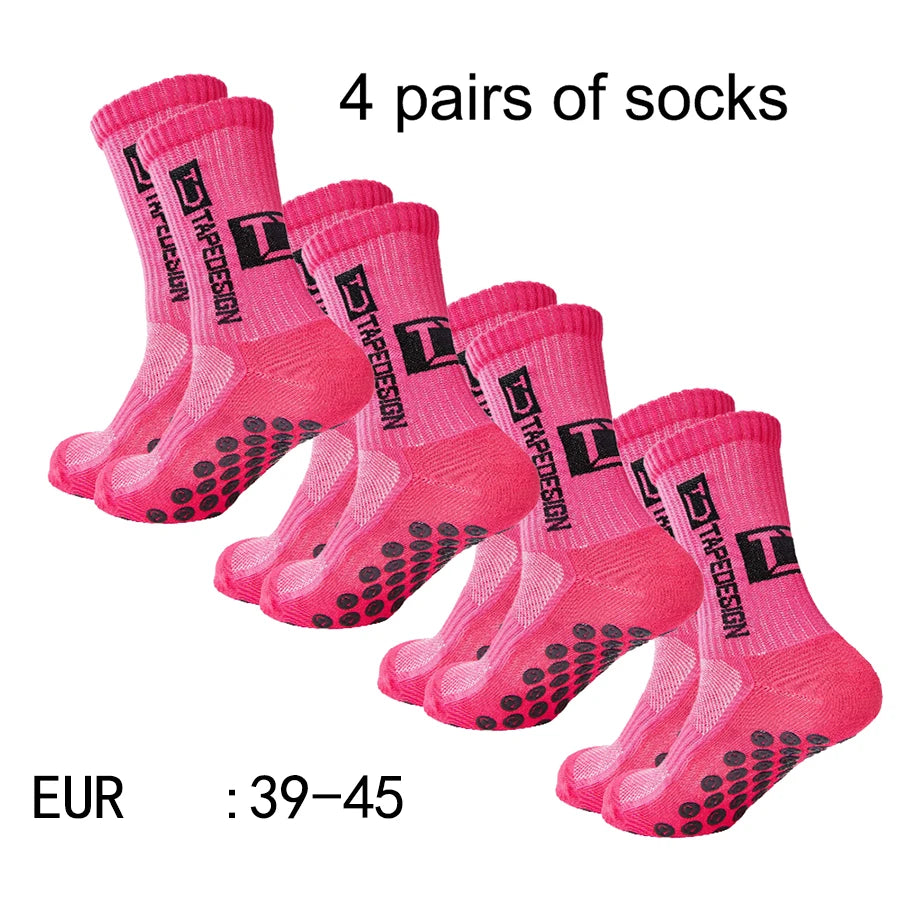 4 pairs of new TC mid tube glued football socks for sports training and competition, non slip and breathable socks 2030