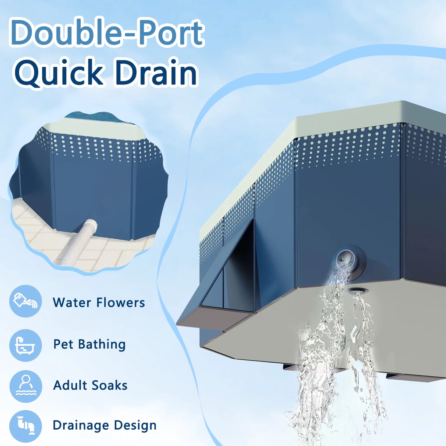 Premium Foldable PVC Family Swimming Pool For Backyard And Patio