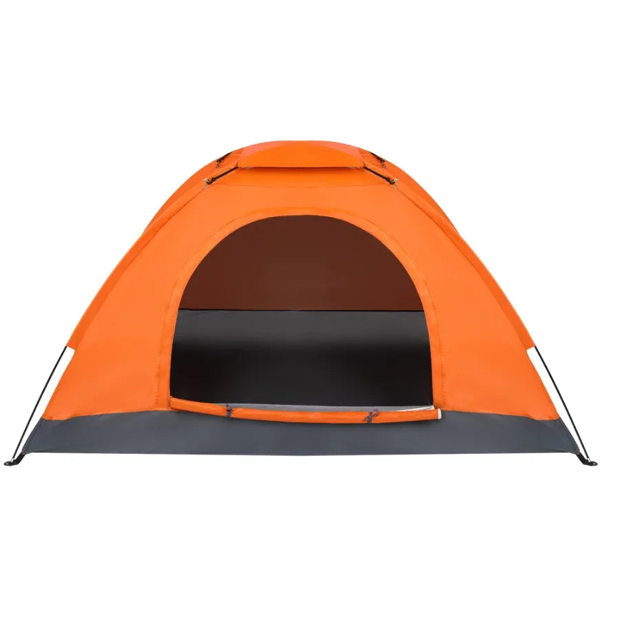 1 Person Lightweight Backpacking Tent Waterproof Camping Dome Tent Single Person Hiking Tent with Double Door Oxford Fabric Fiberglass Poles Orange Compact Portable Outdoor Tent