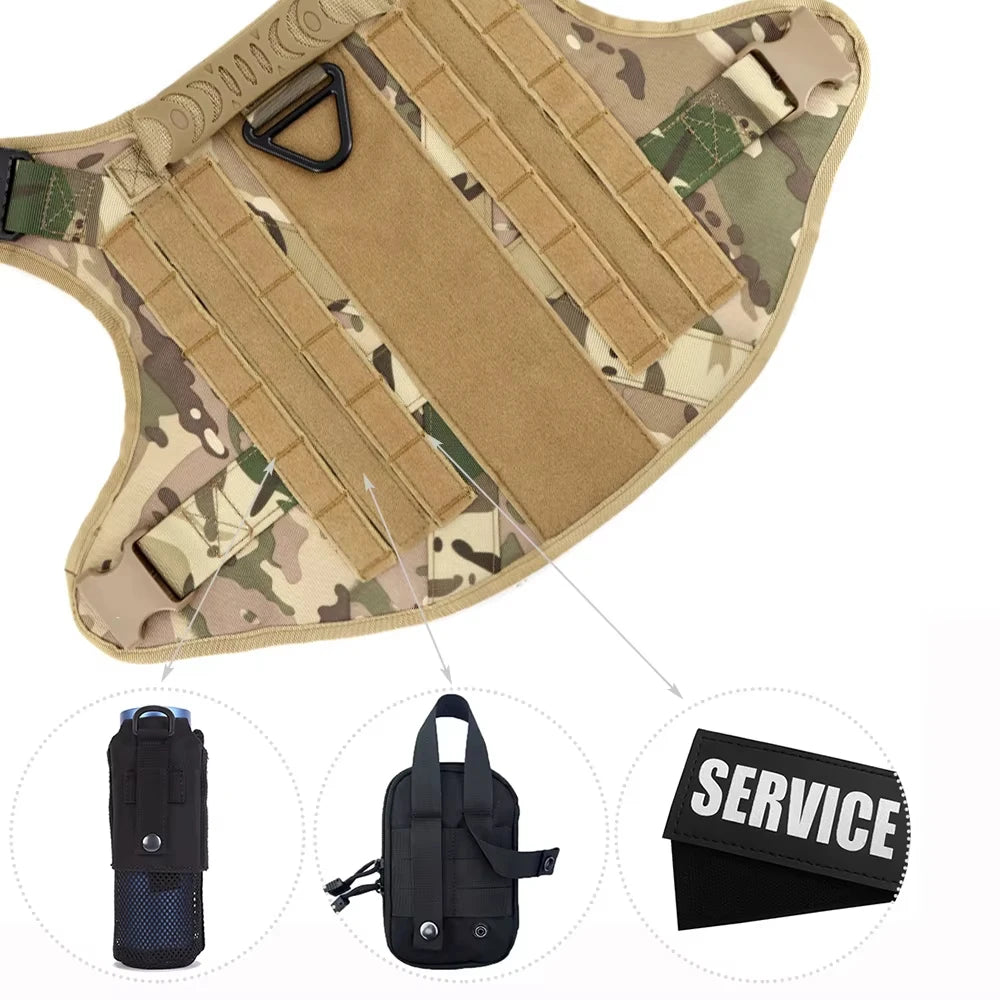 Professional Dog Harness Vest Set With Collar Leash And Patches